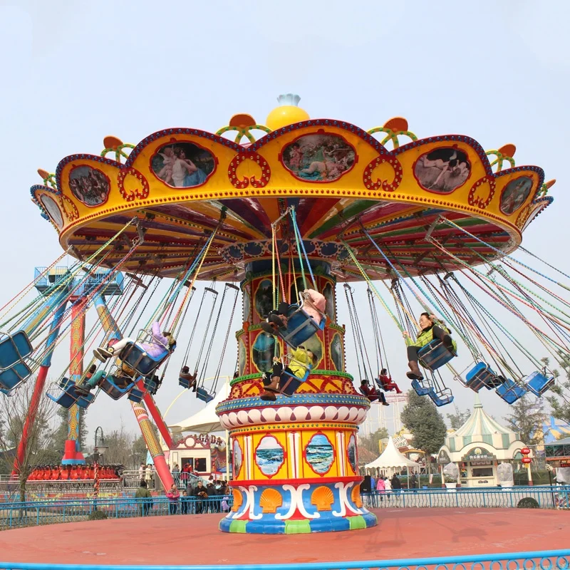 Top sale Amusement Swing Rides 24 seats flying chair cheap price wave swinger for sale