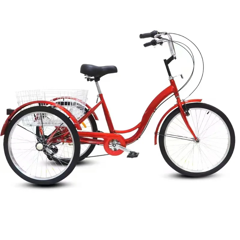 Factory good quality 3 wheel tricycle Elderly pedal tricycle basket for adult  20/24 inch foot other tricycles cargo for sale