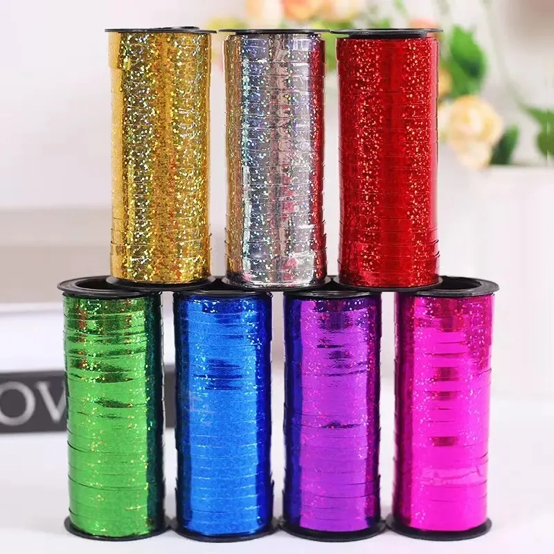 100-Yard Long Tube Laser Ribbon Cake Rope Balloon Tie Festive Party Streamer & Confetti for Celebrations
