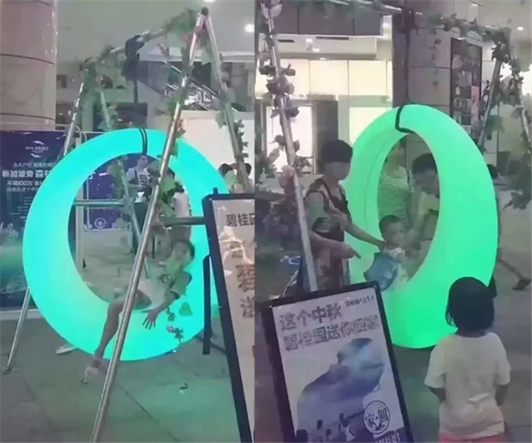 Hot sale PE plastic LED colorful swings outdoor swing chair patioswings for adult