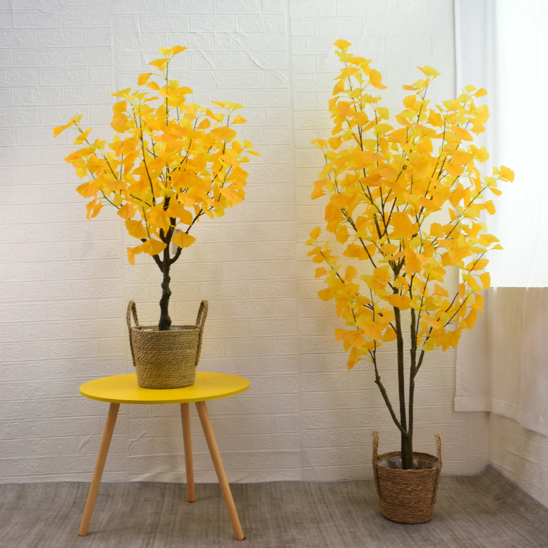 Wholesale artificial ginkgo tree / yellow ginkgo leaf indoor bonsai green plant pot
