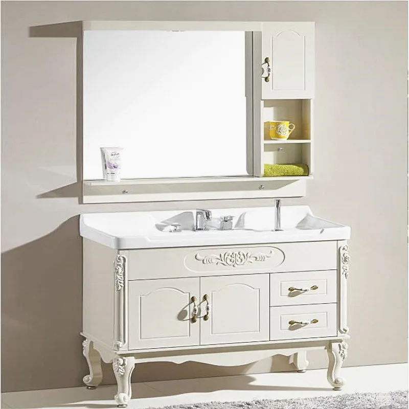 Bathroom Vanity Counter Top and Single Sinks with Stone Modern Bathroom Vanity Cabinet Plywood with Led Light Customized Color