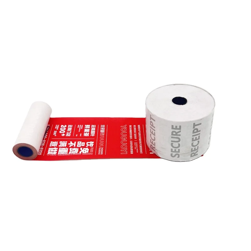 57x40mm pos receipt thermal paper roll with 55gsm 13mm plastic core