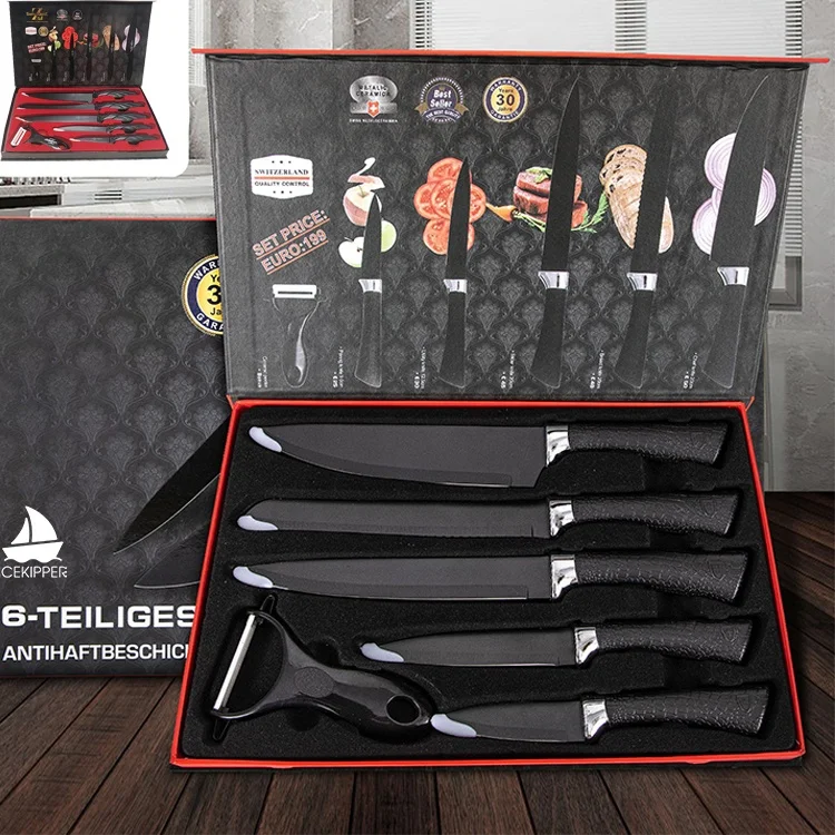 6 pcs Butcher Knife Set Chef Butcher Chopper Skinning Boning Knives set 3cr13 Stainless Steel Kitchen Knife Set With PP Handle