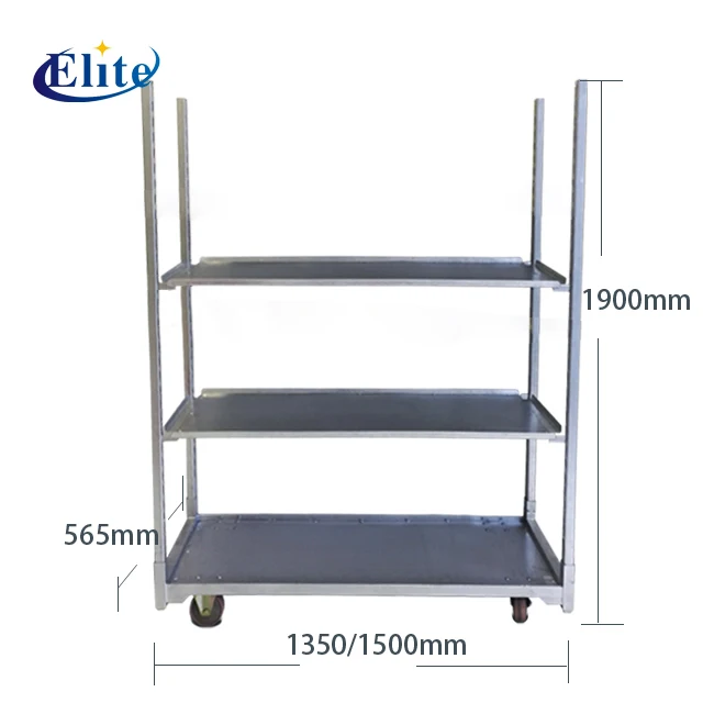 Тепличные Цветочные растения тележка витрина для хранения движущаяся металлическая сетка