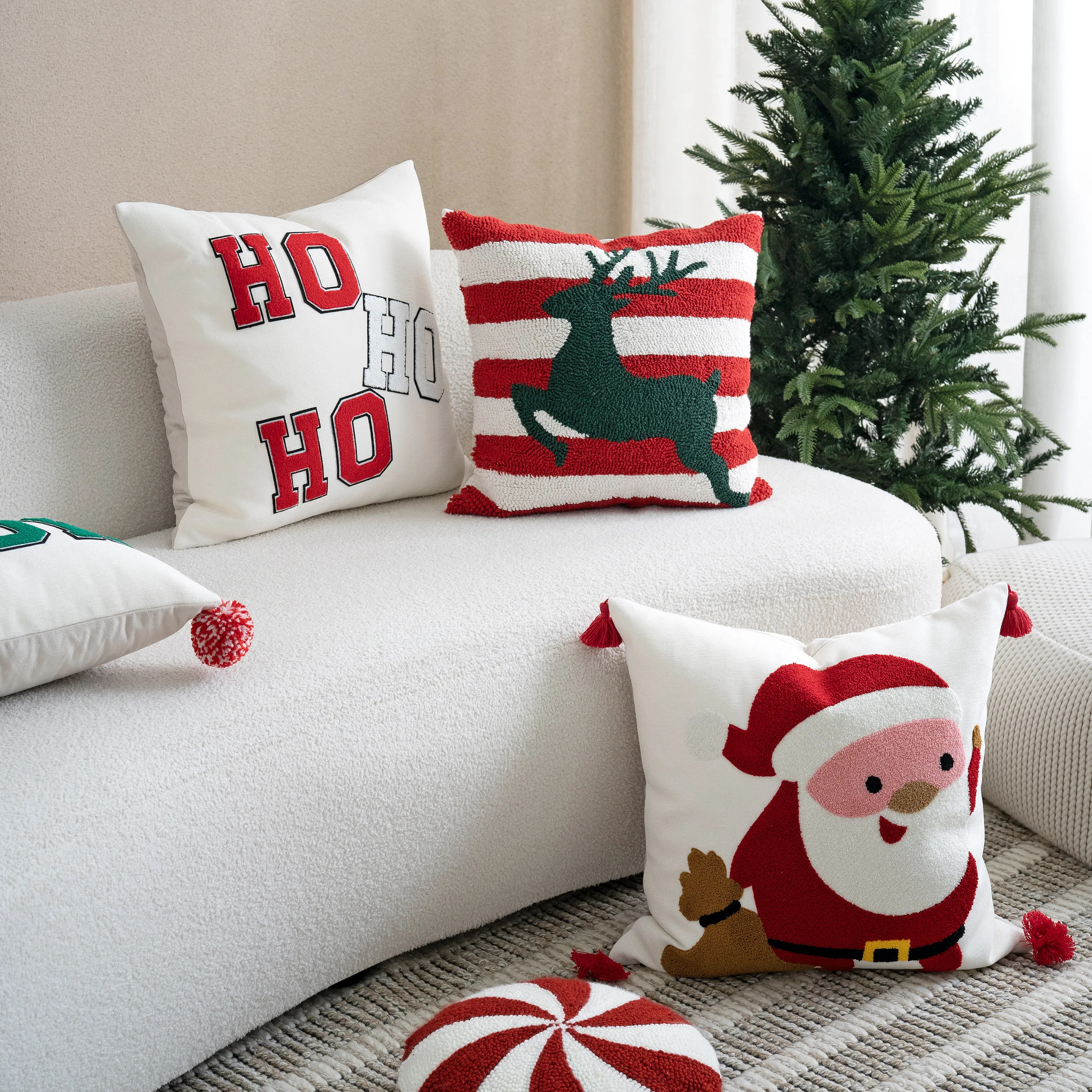 Yuanhee Christmas theme decorative pillow suitable for hotel living room sofa bed cushion design holiday combination pillowcase