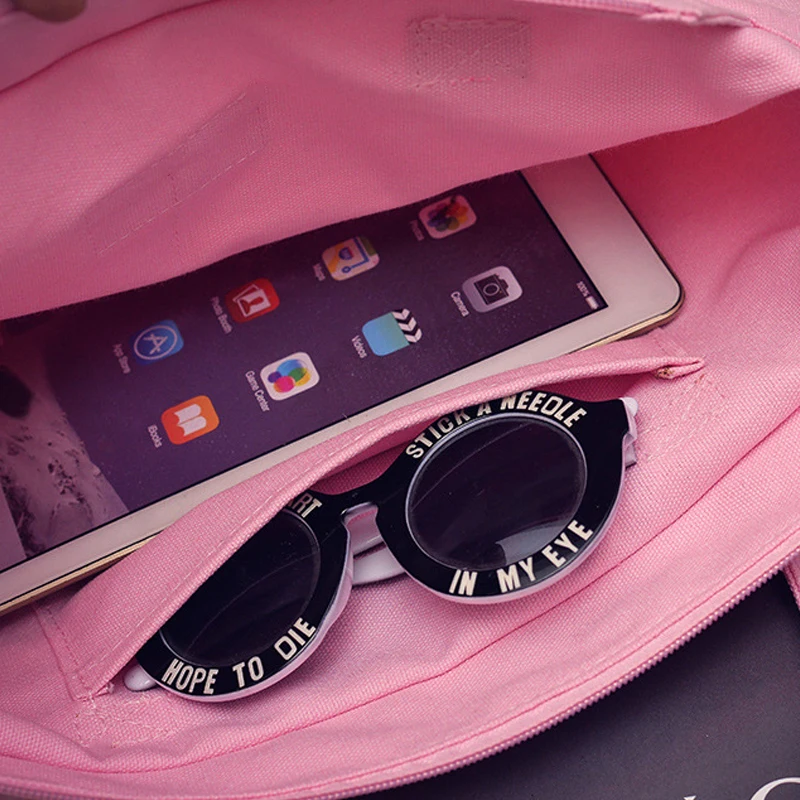 Promotion White Travel Make Up Bag With Custom Printed Logo Canvas Tote Bag Pocket  For Women