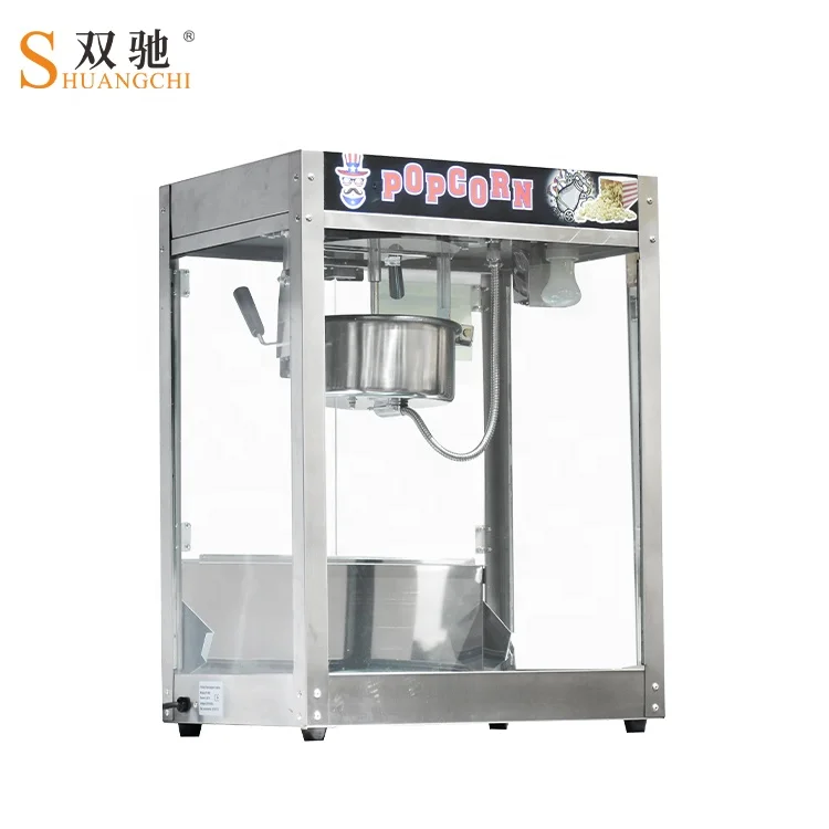 Guangzhou Hot sale Commercial 8Oz Kettle Pop Corn Making Machine Big Popcorn Machine with Food Warmer For Sale