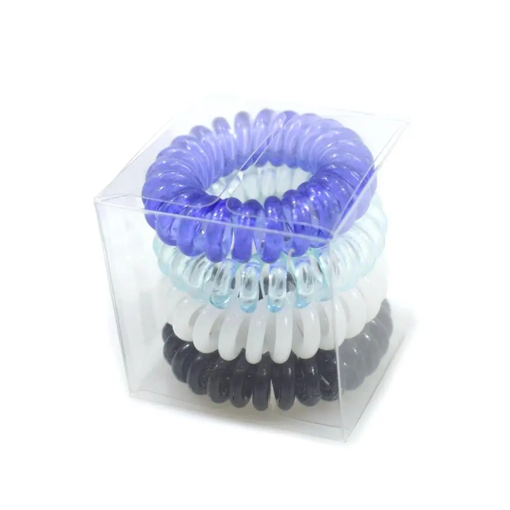 Wholesale Fashion 4cm Curly TPU  Elastic Telephone Line Hair Ties