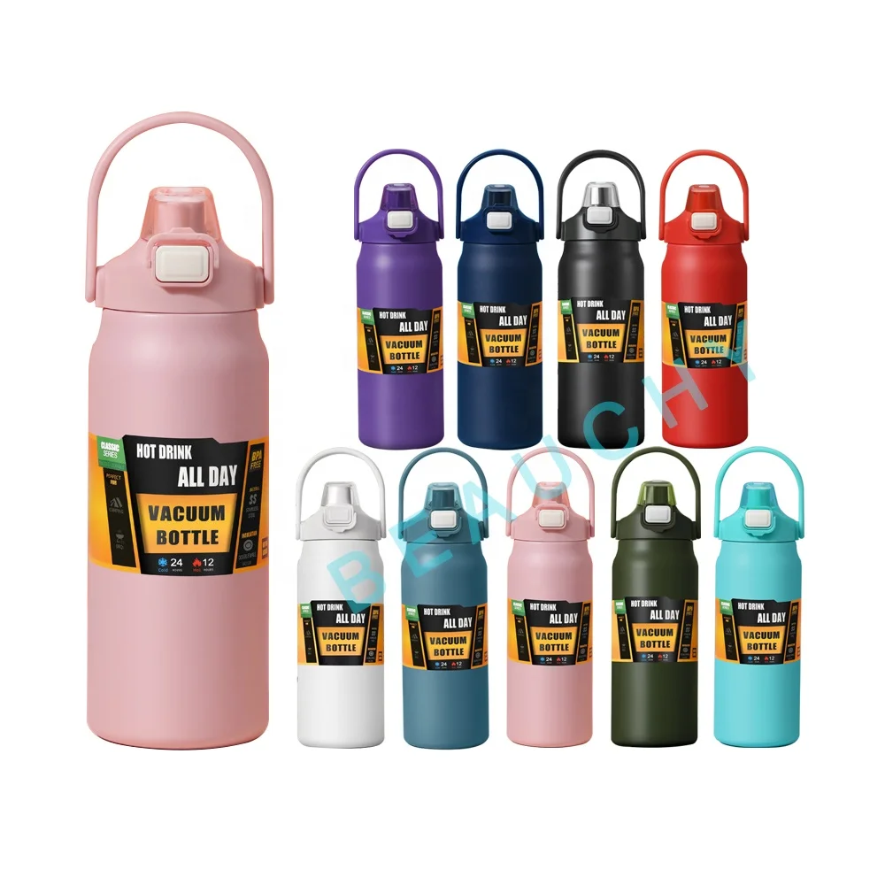 800/1000/1200/1500ml Stainless Steel Water Bottles Travel Outdoor Insulated Cup Camping Portable flasks vacuum Cups