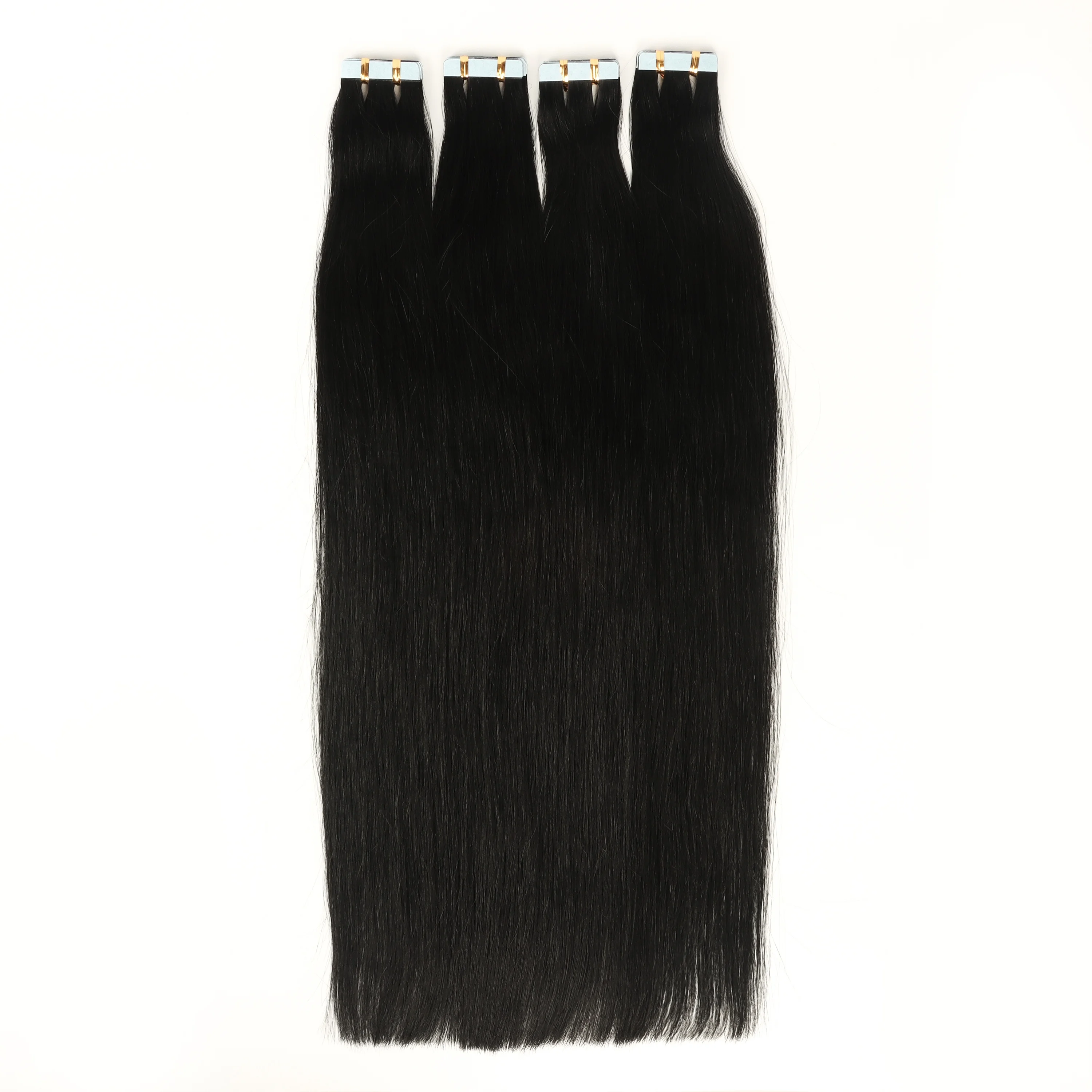 wholesale darkest color Ject black tape in hair extensions raw Indian