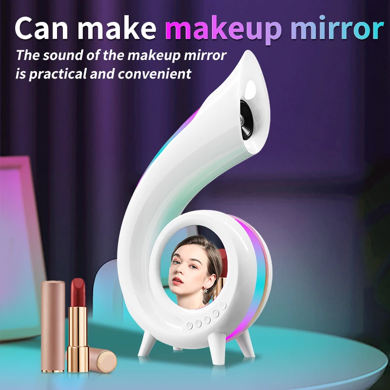 G69 multi-function bluetooth speaker abyss lamp colorful atmosphere lamp table lamp clock alarm clock mirror six-in-one speaker