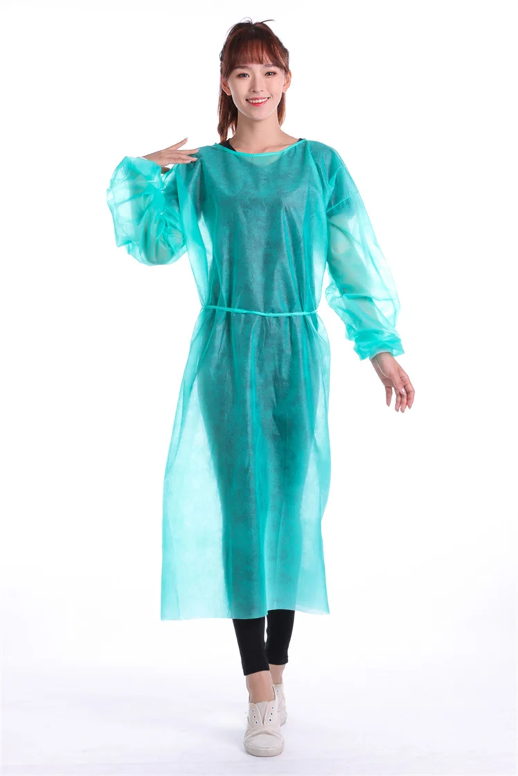 PP nonwoven fabric PPE disposable surgical use customized blue  isolation gown