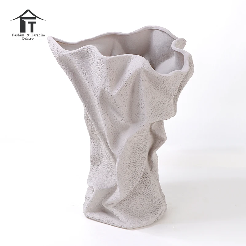 Modern abstract decorative vase pot art large white flower pots & planters ceramic flower vase