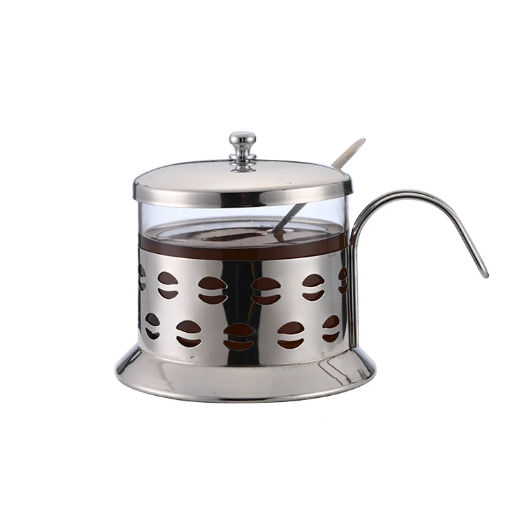 
Guaranteed Quality Proper Price Glass Metal Sugar Pot With Spoon 