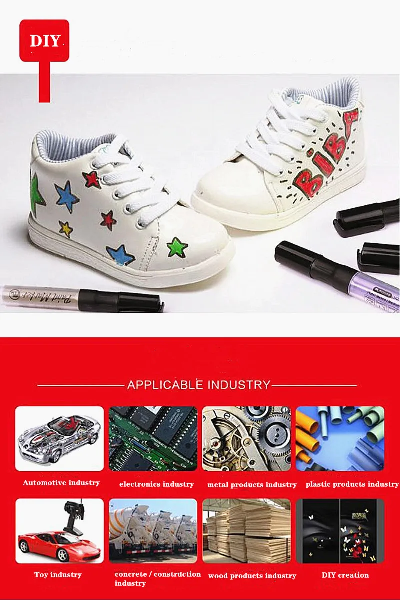 Colorful Paint Marker Pen Acrylic Marker Non Removable Permanent Marker Pen Set Highlighter