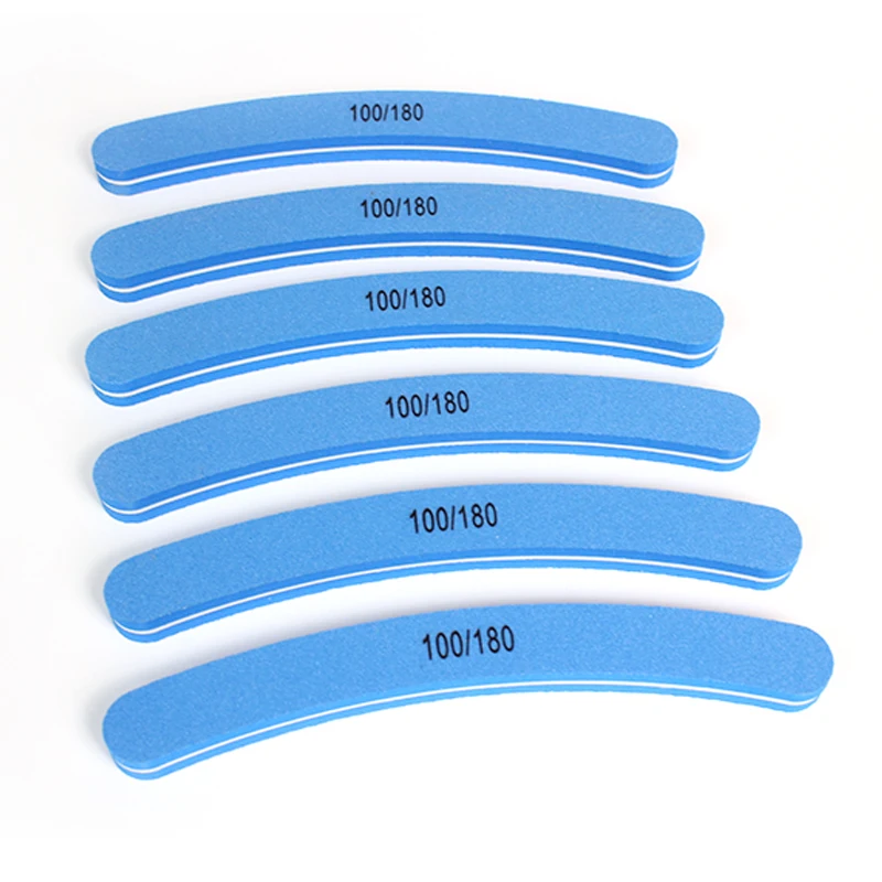 Blue High Sponge custom logo nail file buffer professional Banana emery board nail file