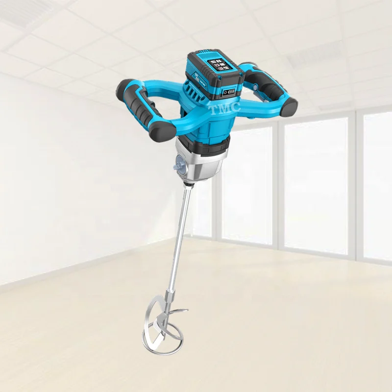 Electric Power 18V Lithium Battery Cordless Brushless Hand Paint Concrete Cement Plaster Mixer Agitator Tools model MX-B0218-2T