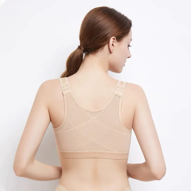Shape correction belt bra for women front button bra with good price sports breathable bra without rims