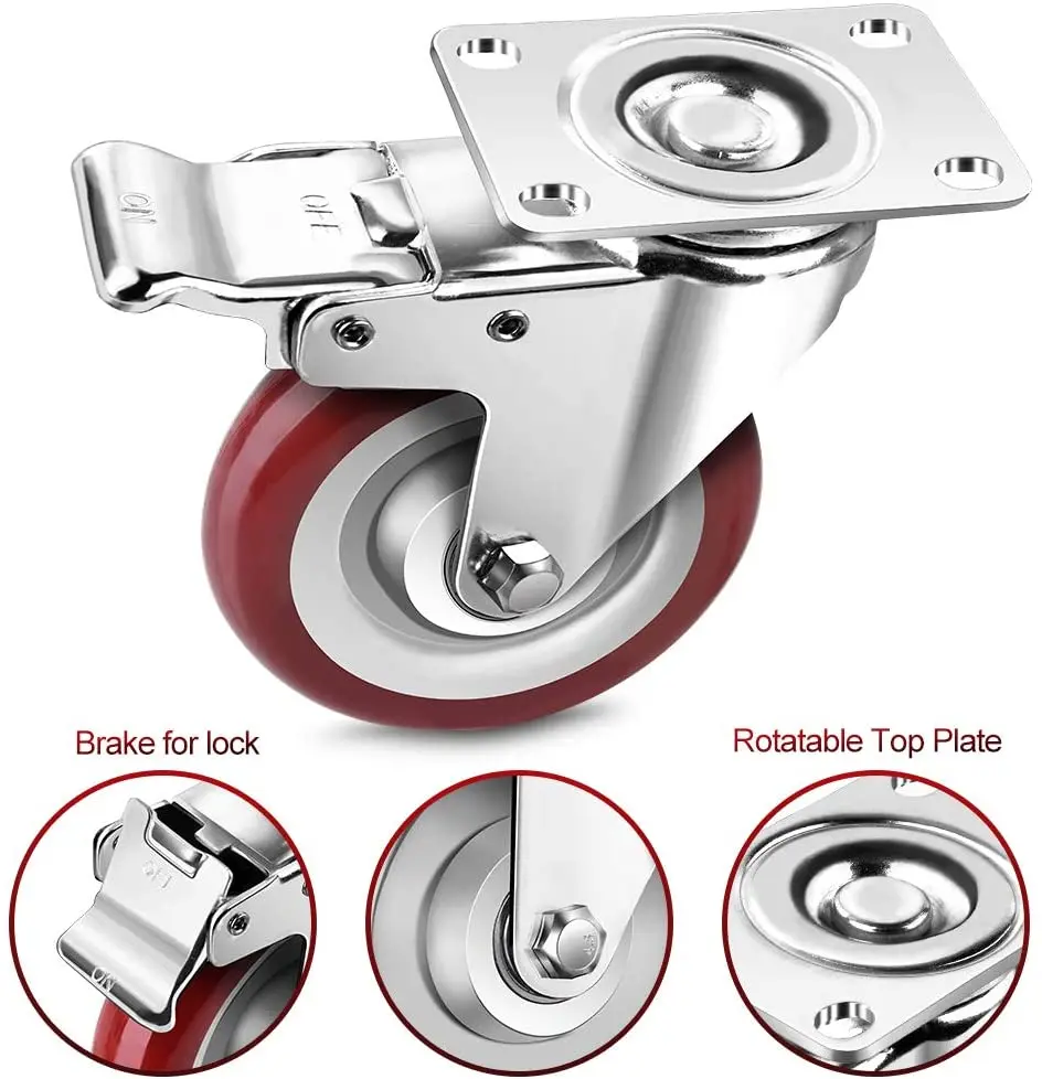 Hotsale cce caster 5-дюймовый поворотный фиксирующий твердый ролик для тележк