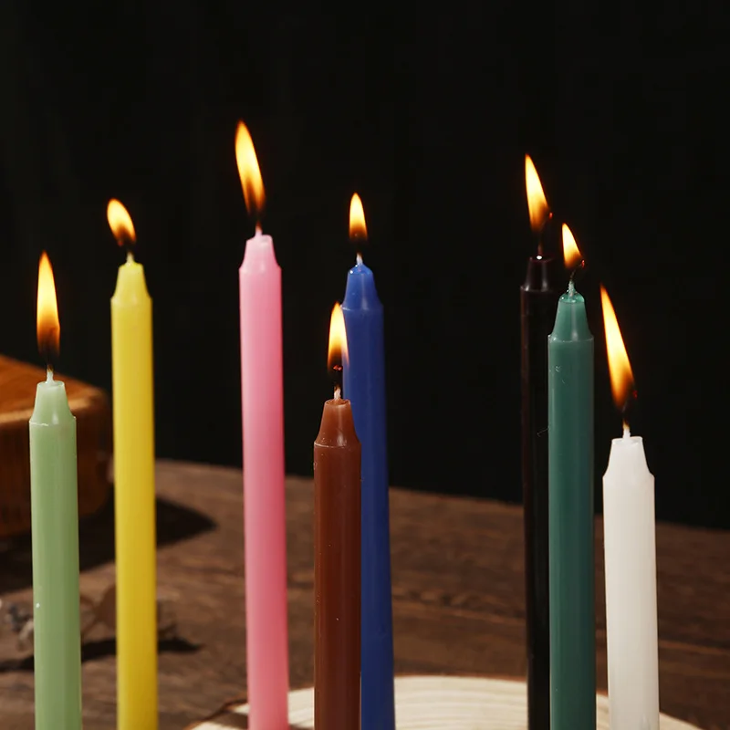 Готовые товары huamed недорогая Бытовая Свеча для торта маленькая столовая свеча новинка ручная работа горение 1 час обеденные конусные свечи оптовая продажа