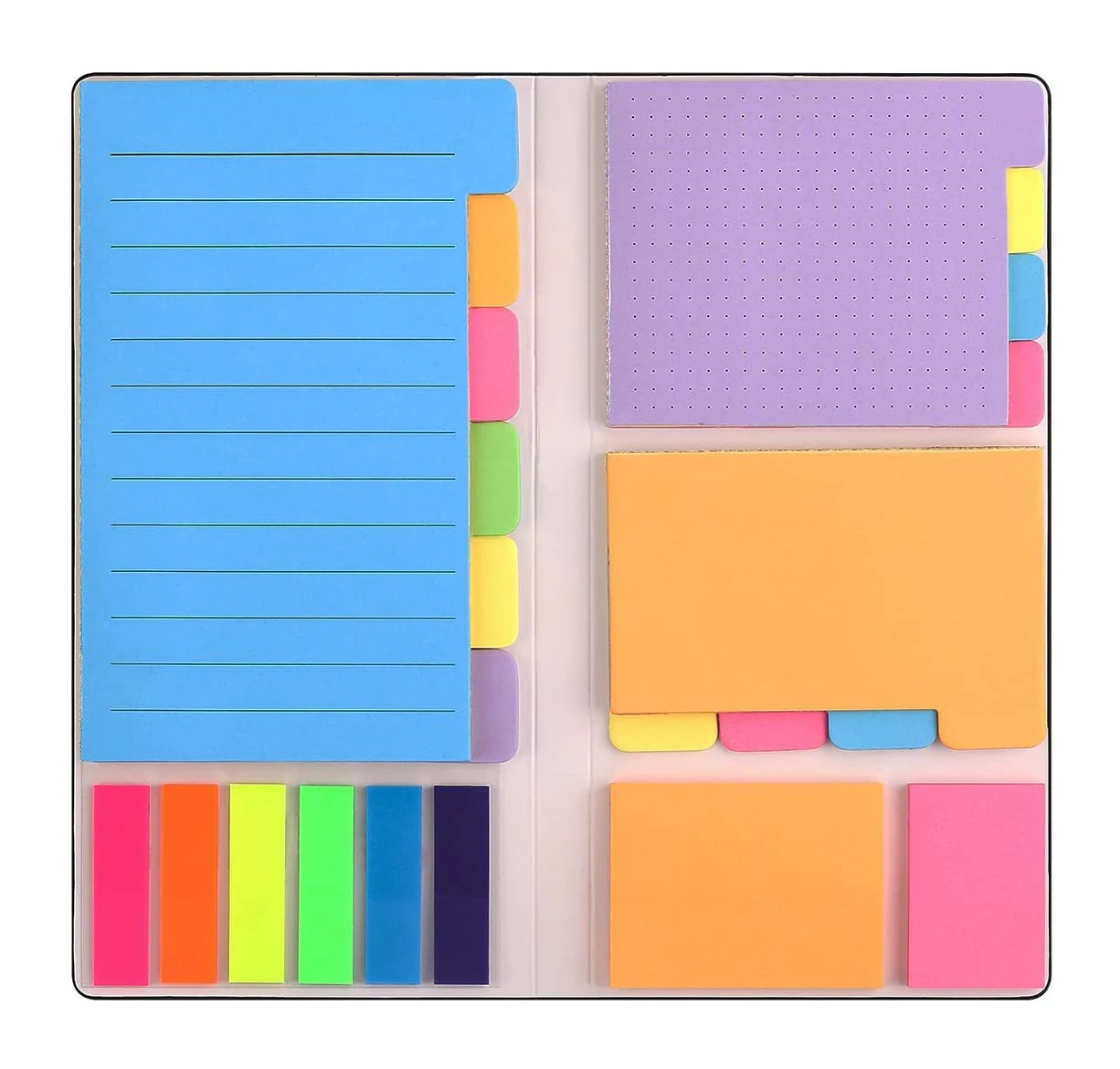 Hot Sale Custom Printed Self Adhesive Hardcover Memo Pads Multi Color Index Card Sticky Notes Set Box
