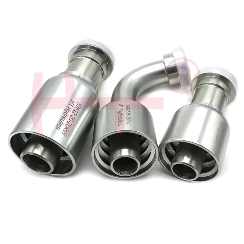 Слитный спиральный штуцер SAE 6000 PSI для шланга, фланцевый фитинг с обжимным наконечником 87612RW 87692RW