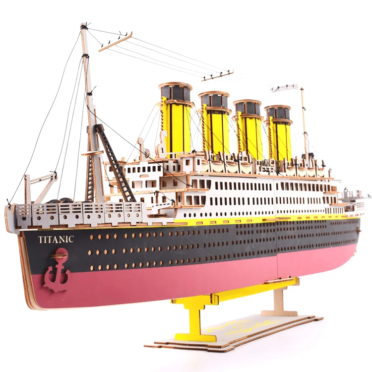 Hot Selling DIY wooden ship model Plywood luxury wooden boat Jigsaw Puzzle