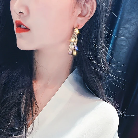 CAOSHI Hot Selling Women Exaggerated Big Hoop Earrings Gold Rose Gold Color Popular Style Fashion Earrings