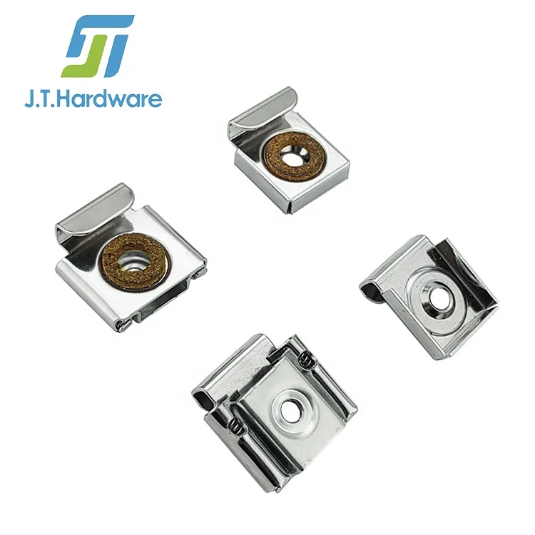 Stainless Steel Mirror Clamp Holder Cork Pad  Wall Mounted Spring Load Mirror Clip