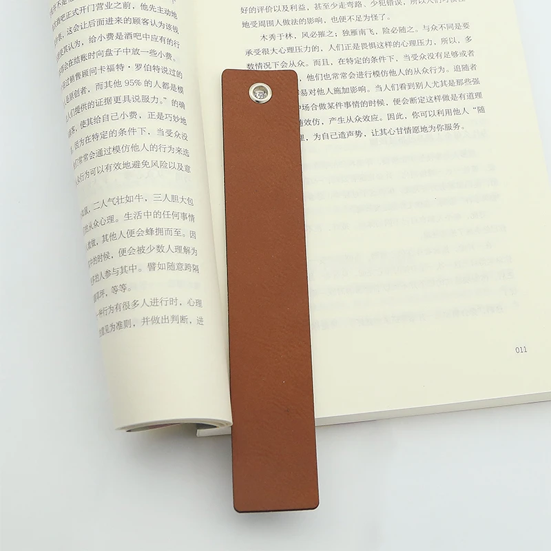 New Products 2024 Custom Leatherette Bookmarks Laser Engraving Blanks PU Leather Bookmark