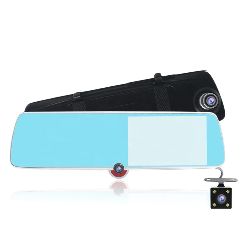 HD сенсорный экран 5 дюймов автомобиля зеркало заднего вида Автомобильный видеорегистратор три записи объектива изображение заднего вида ночное видение, Автомобильный видеорегистратор