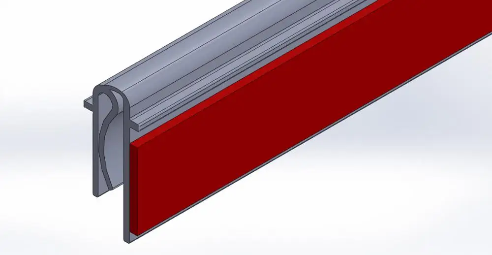 Flexible Custom Clear Plastic Extrusion Profile Hinged Shelf Edge Strip Display PVC Ticket Stripping For Supermarket Shelves