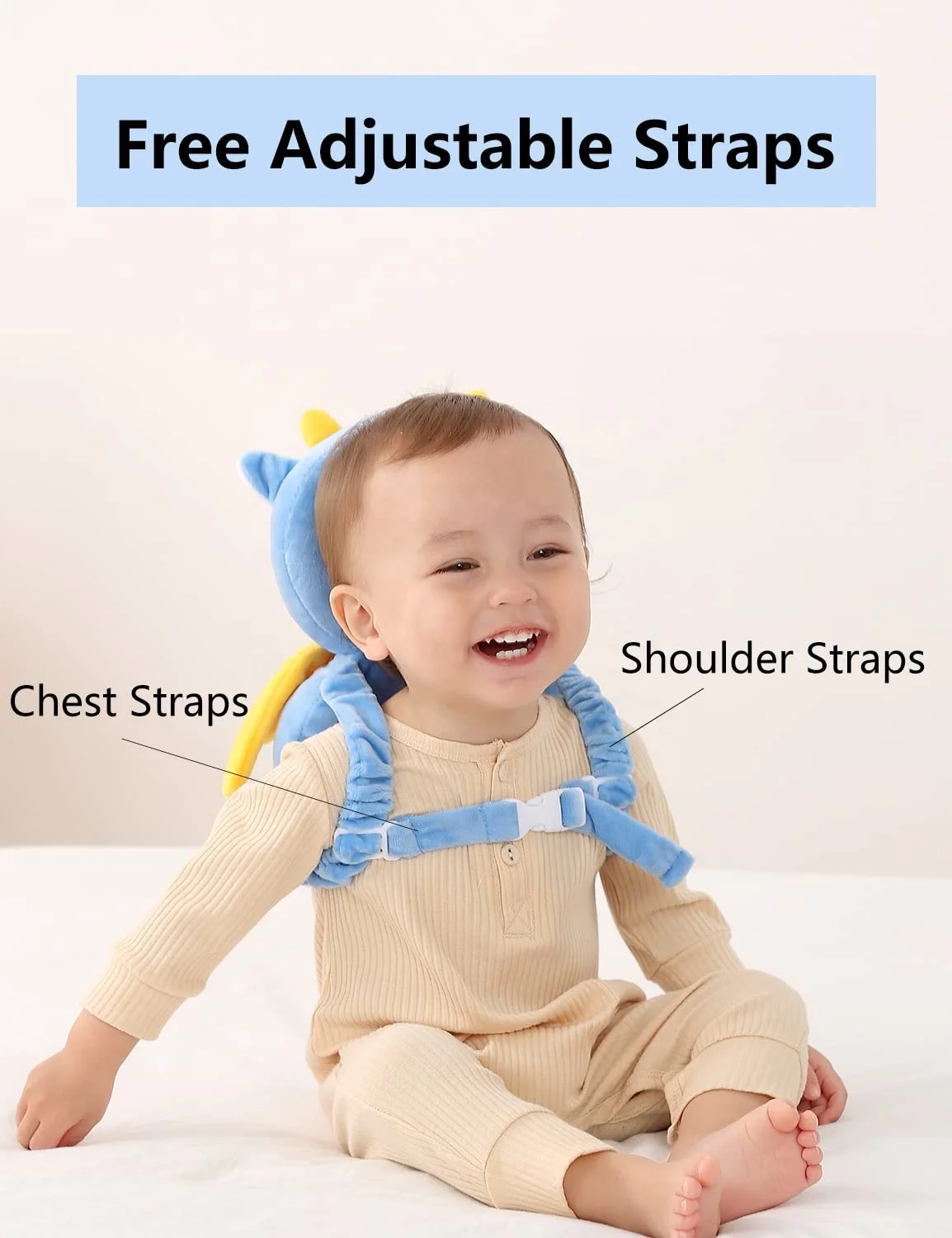 Toddler Baby Head Protection Cushion Backpack, Wear Baby Walking Head Protection Pillow, Breathable Headrest Cushion Pad