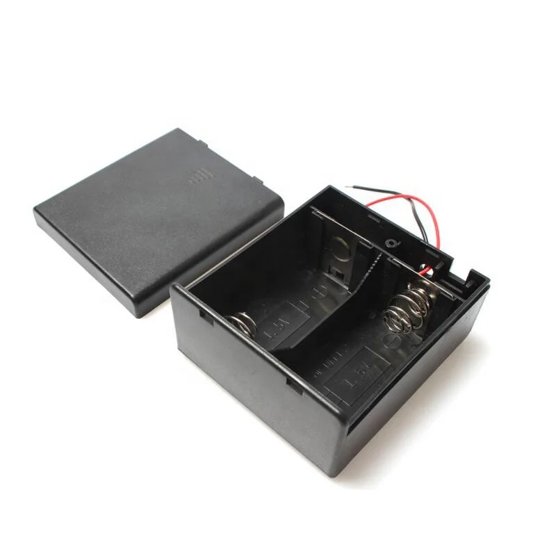 Plastic 3V Dual D Battery Holder With ON/OFF Switch Cover and Wire Leads