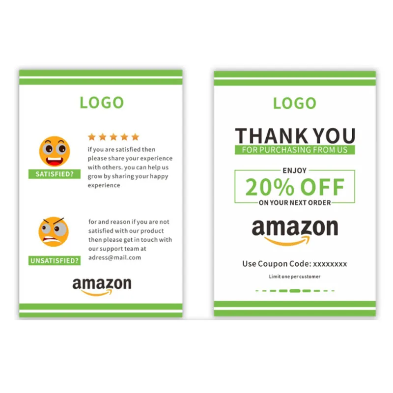Customized Design After-Sale Gift Cards After-Sale Service Full Color Insert Thank You Card For Amazon Sellers