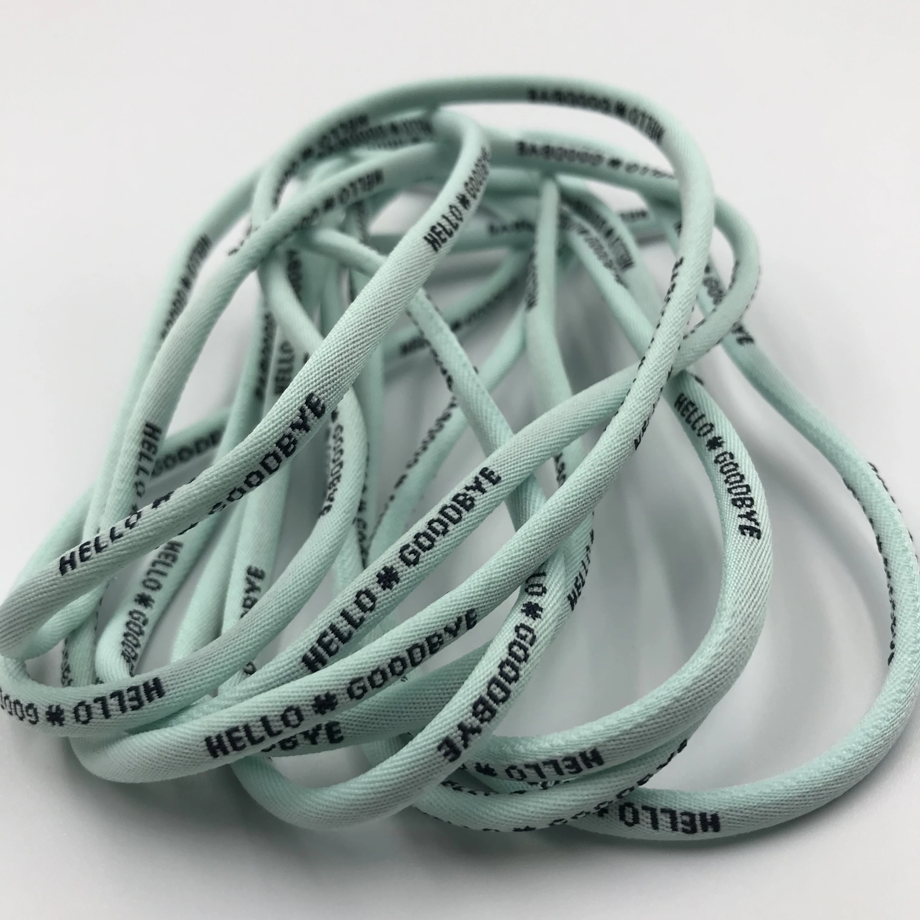 
6mm 100% nylon Custom Jacquard braided round Cord for swim short 