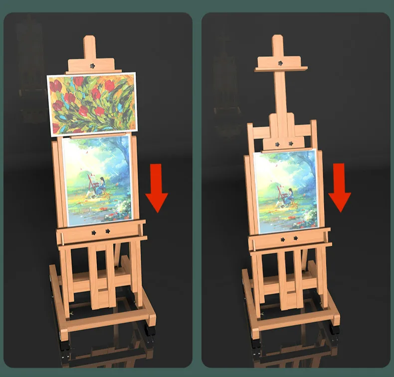 Factory Direct Portable bBeginners Oil Painting Sketch Adjustable Beech Wood Studio Easel