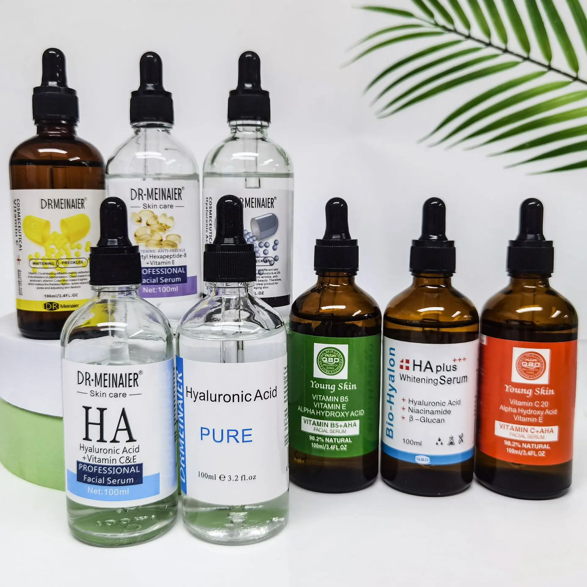 Skin Care Serum Private Label Skincare Organic Vitamin C Anti Aging Brightening  Whitening Hyaluronic Acid Face Serum