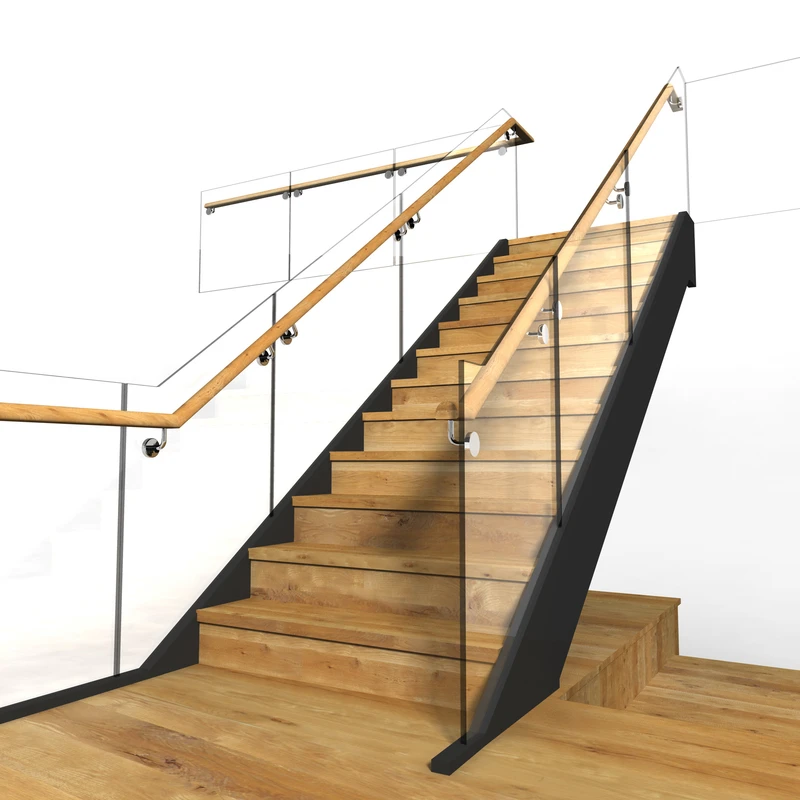 45-100mm Thick Floating Wood Stair Treads Oak Wood Stair Treads Modern Luxury Indoor Wooden Stairs
