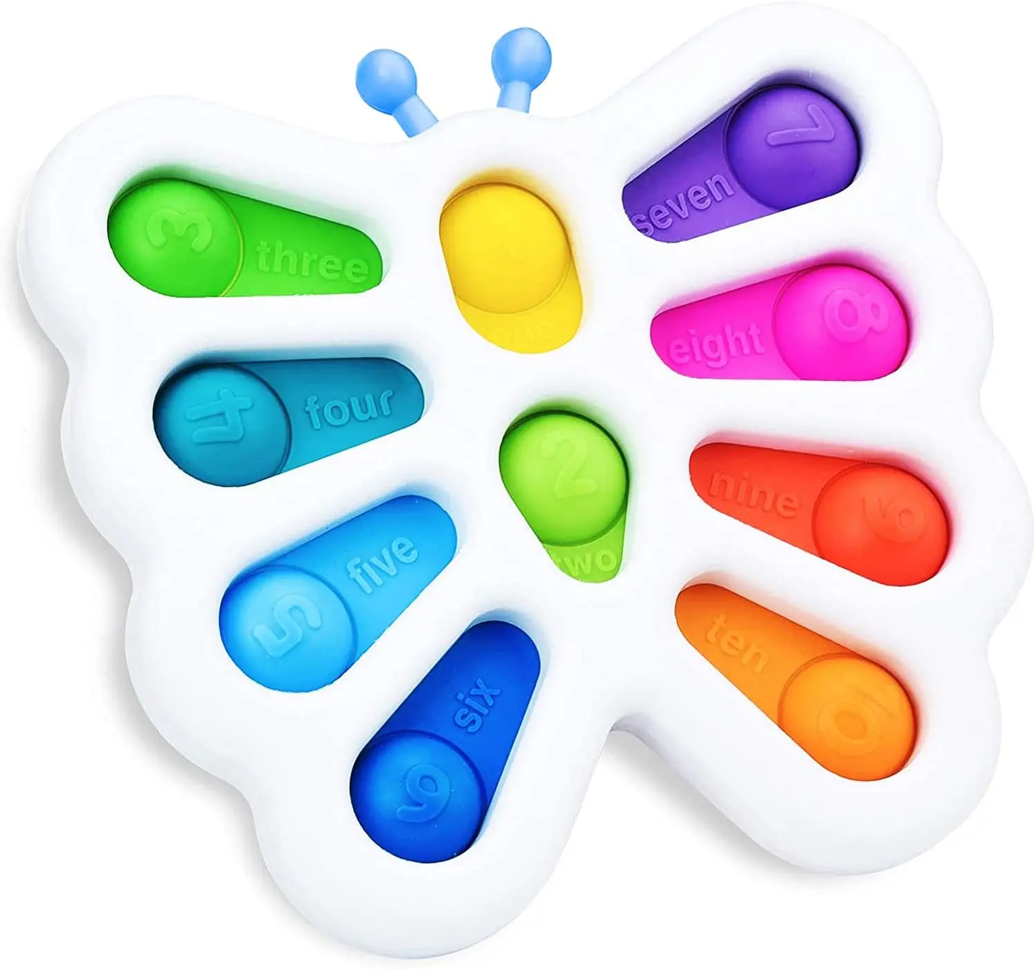 Baby Simple  Fidget Toy Sensory Toys Silicone Butterfly Flipping Push Bubble Board Grasp Stress Relief Hand Toys