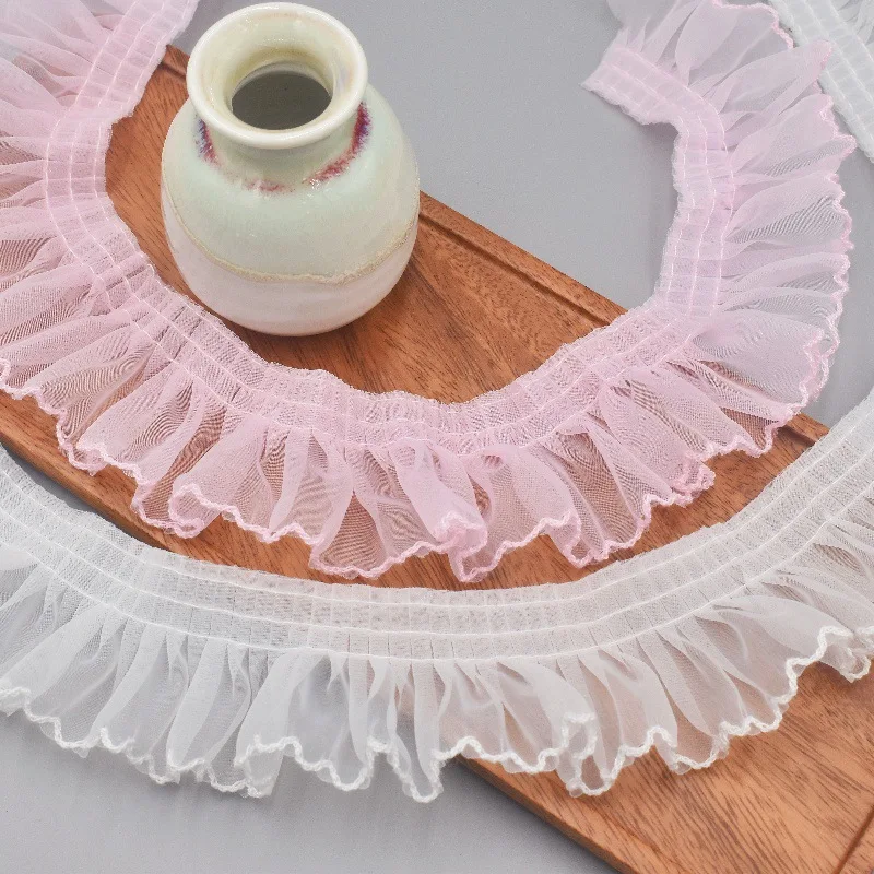Factory Recommend Buying Polyester Lace Pleated Lace Trim Fashion Garments Lace Suitable For Decoration Dress