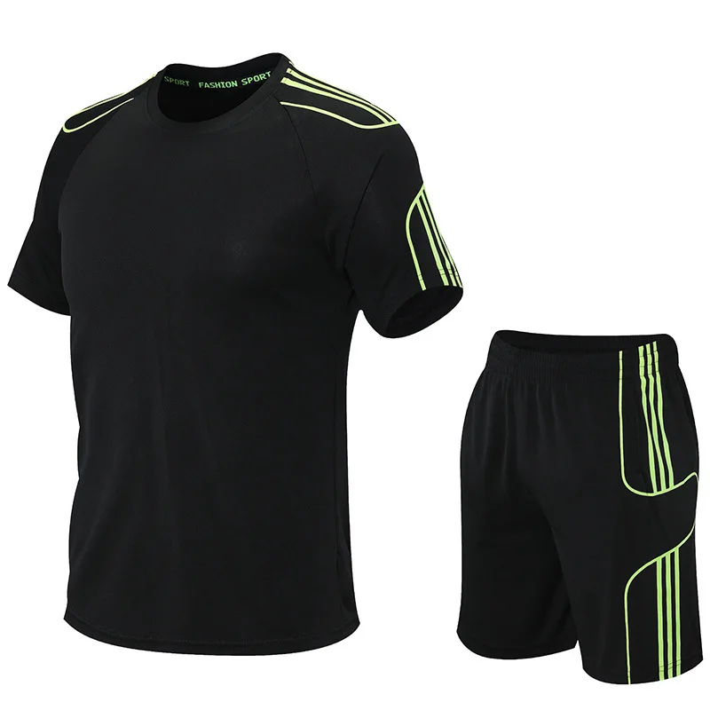 New exercise outfit Fitness short sleeve quick-drying clothes running sportswear wholesale outdoor sport gym fitness sets men
