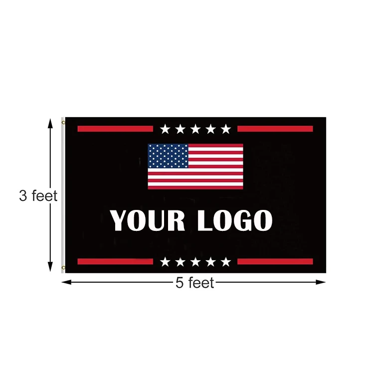 Outdoor Polyester Silk Screen Printing 3x5ft Custom Logo Printed American 2024 Flag