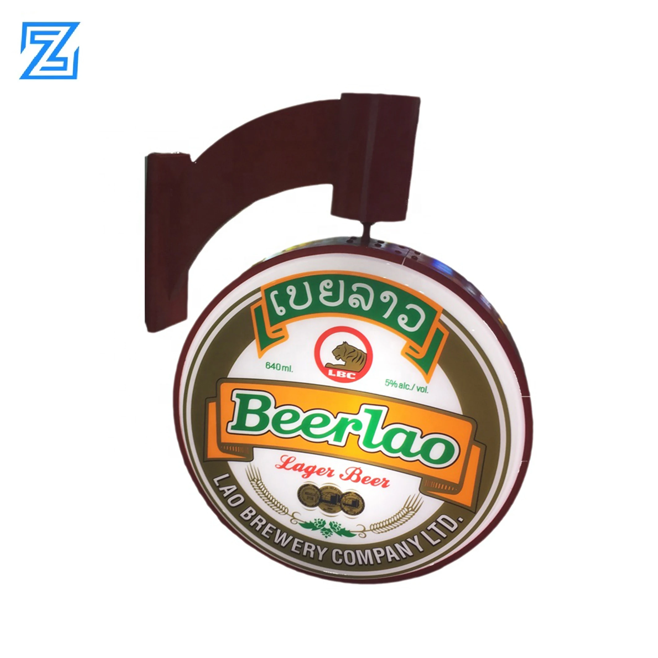 led module acrylic movable front round outdoor sign board rotating signage rotary lightbox