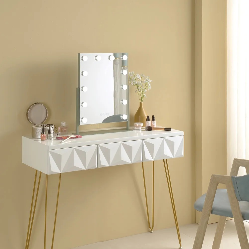 Desktop Mirror 14 LED Bulbs Lights High Quality Mode Adjustable Touch Screen Hollywood Dressing Makeup Mirror