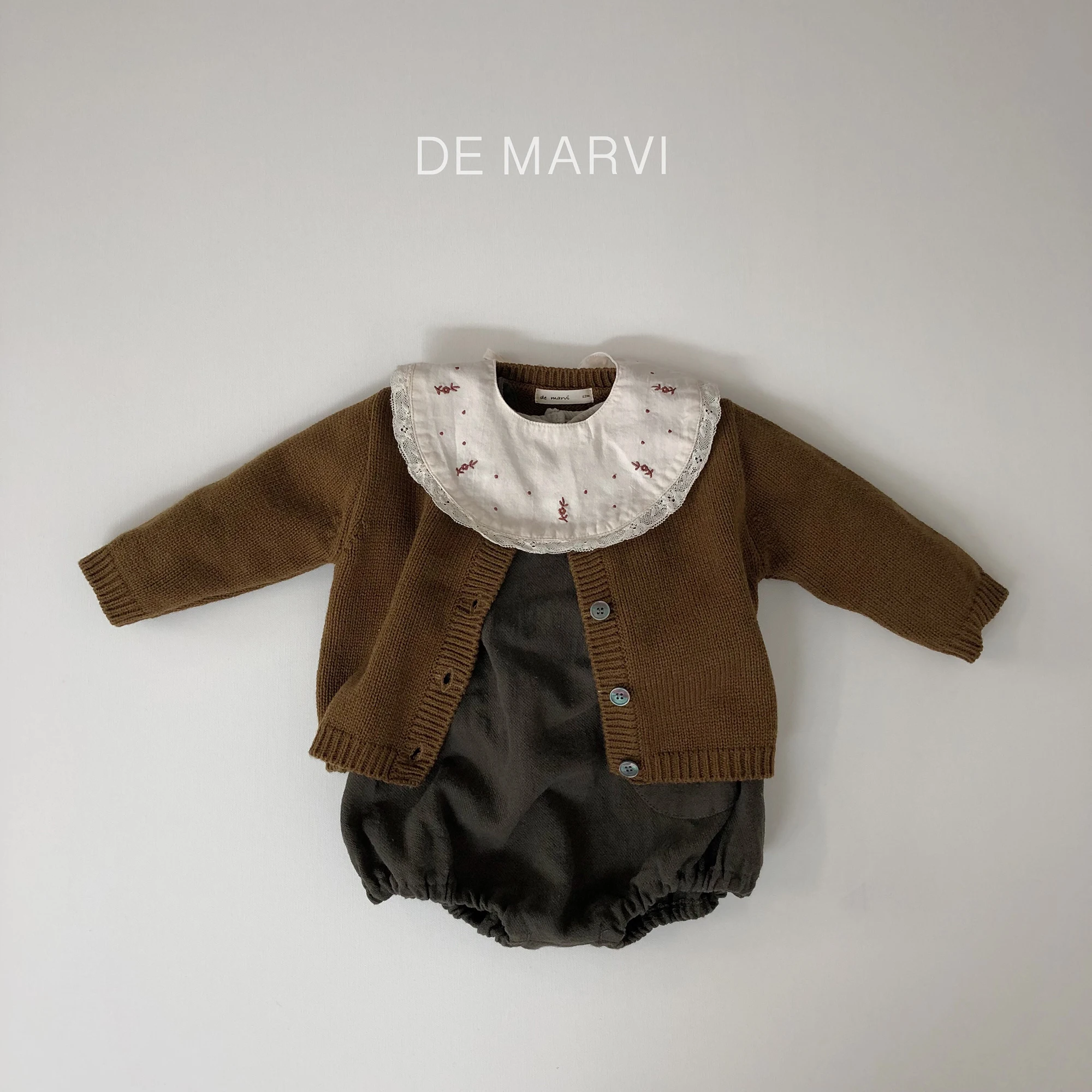 DE MARVI Knitted Cardigan Long Sleeve Baby Toddler Infant Sweater Cardigan MADE IN KOREA