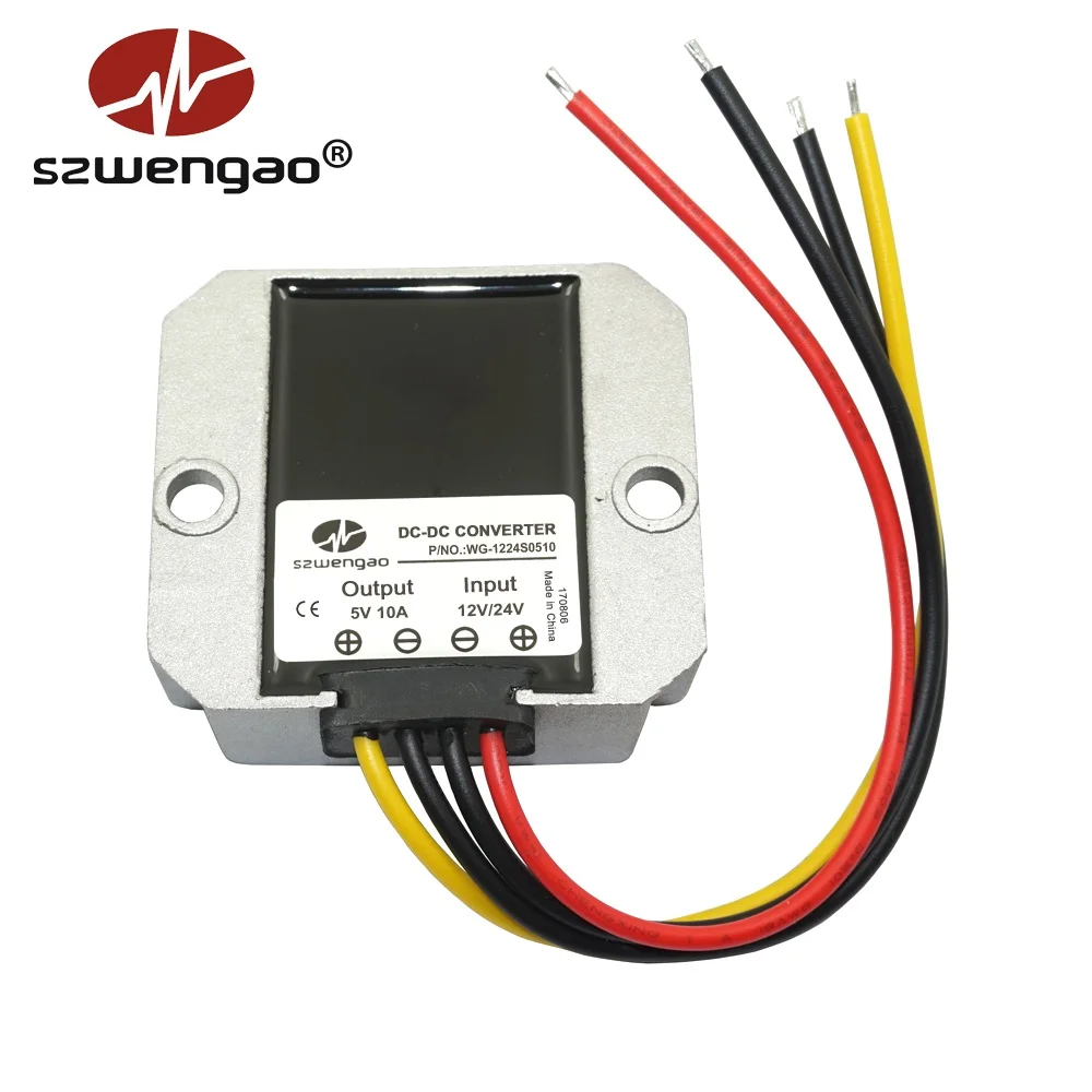 szwengao 50W Car Power Converters 12V 24V to 5V 5A 8A 10A Step Down DC DC Converter for LED Display