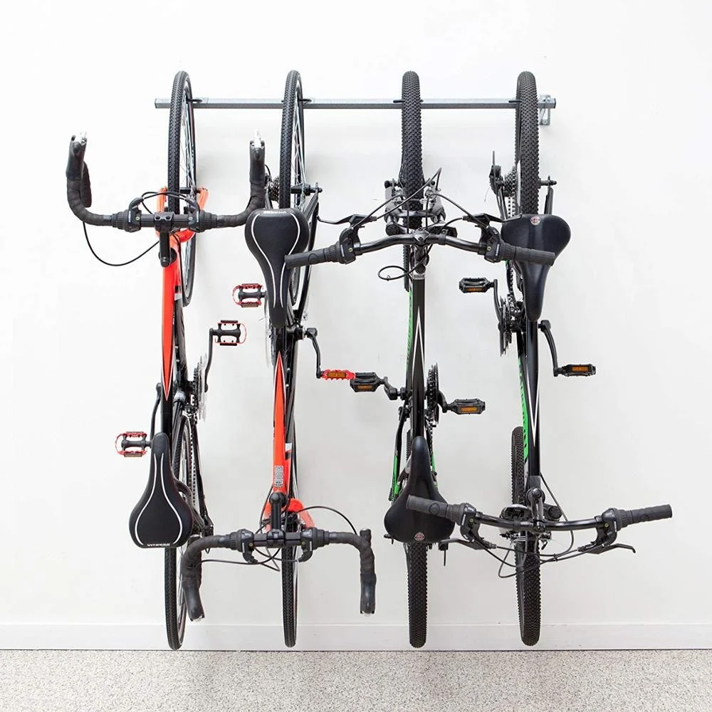 
4 bike Storage Hanger Metal Coated Cycling Display Wall Mounted Bike Rack 