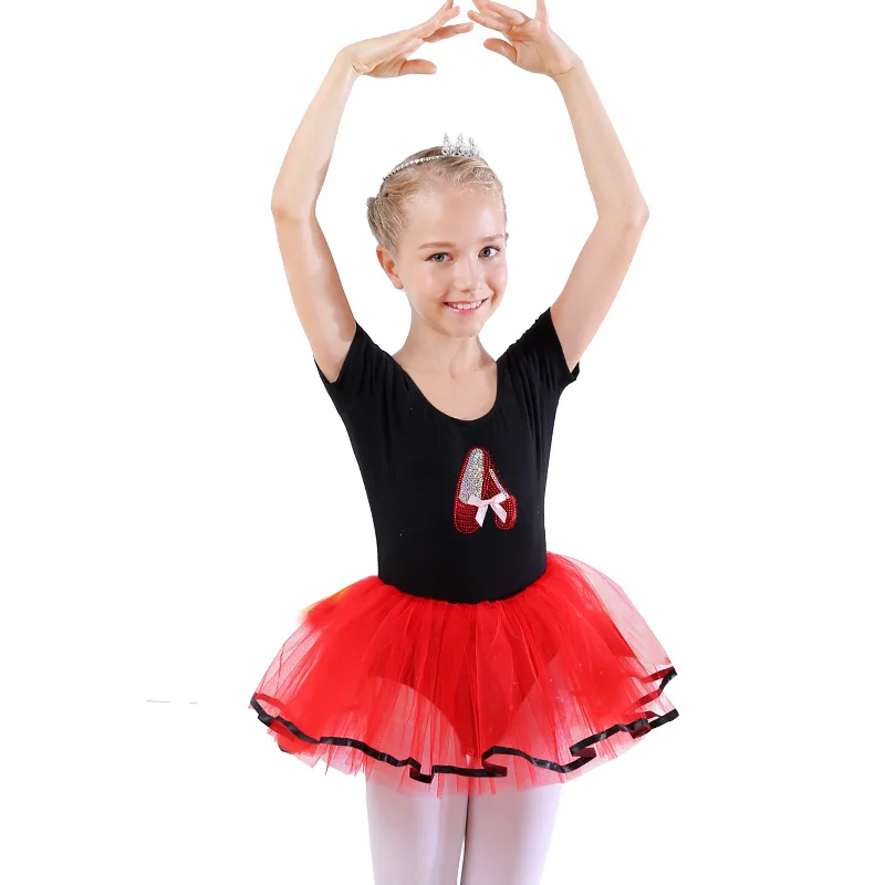 Ballet Dance Dress Girls Tutu Skirted Sleeve Gymnastic Back Toddler Ballet Leotard Dance Costume